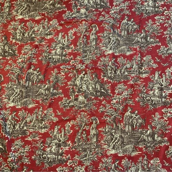 Waverly French Country Toile Fringe Tablecloth - Picture 2 of 7